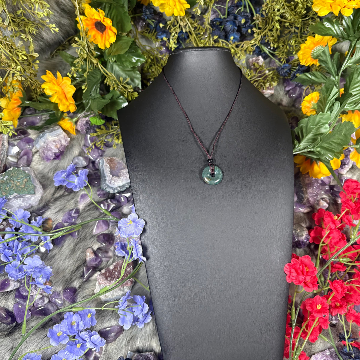 Green Moss Agate Eternal Circle Necklace