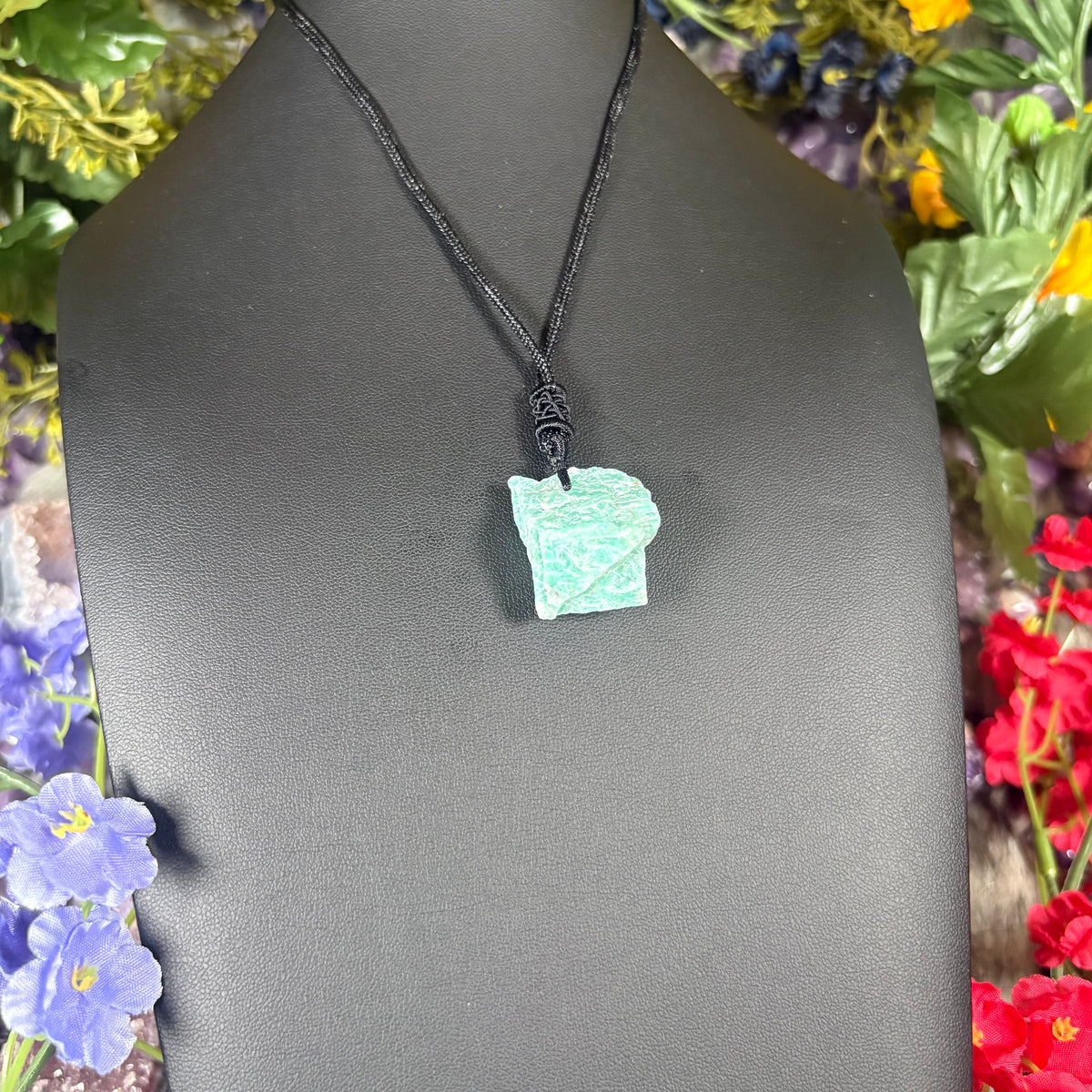 RAW Amazonite Earthstone Adjustable Cord Necklace