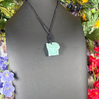 RAW Amazonite Earthstone Adjustable Cord Necklace