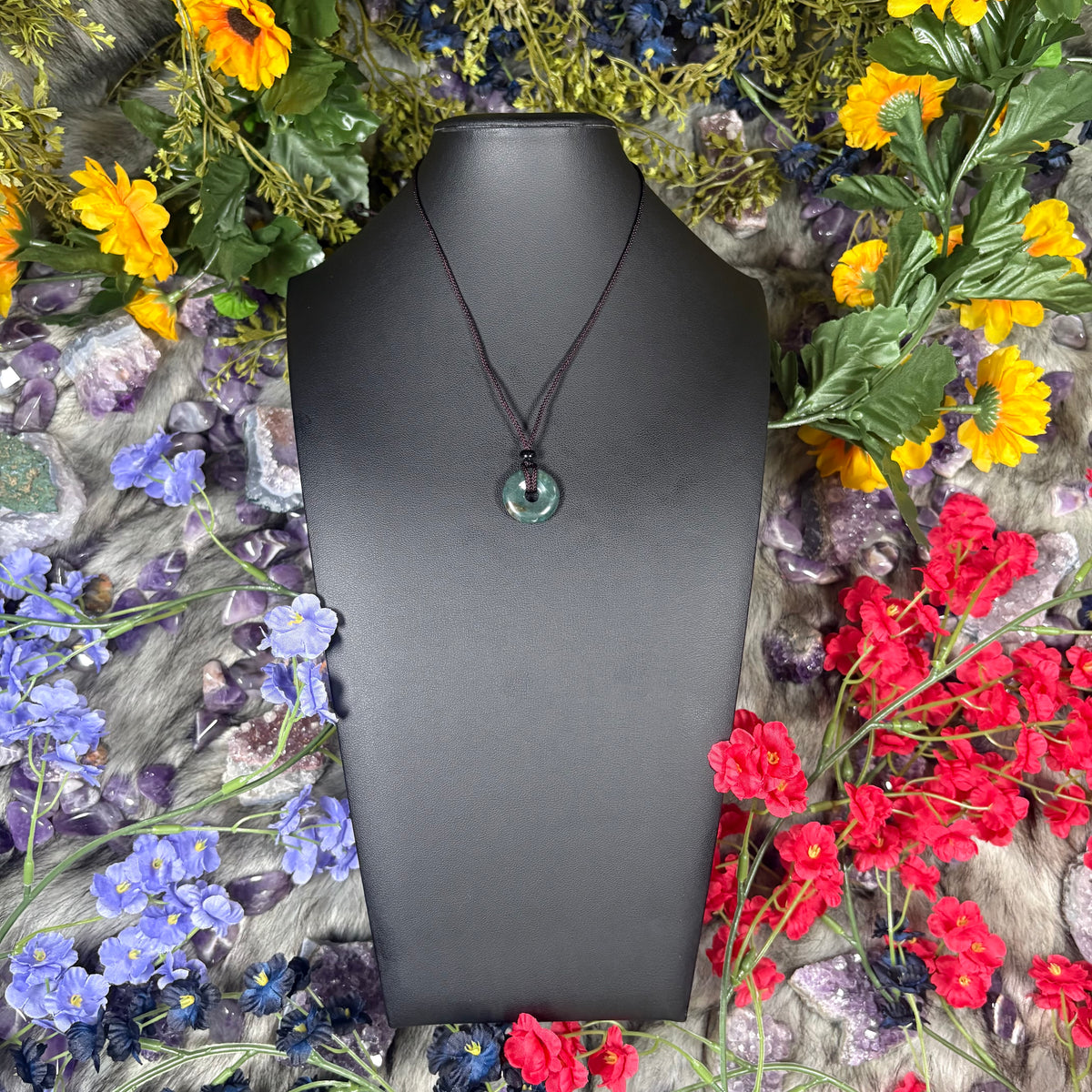 Green Moss Agate Eternal Circle Necklace