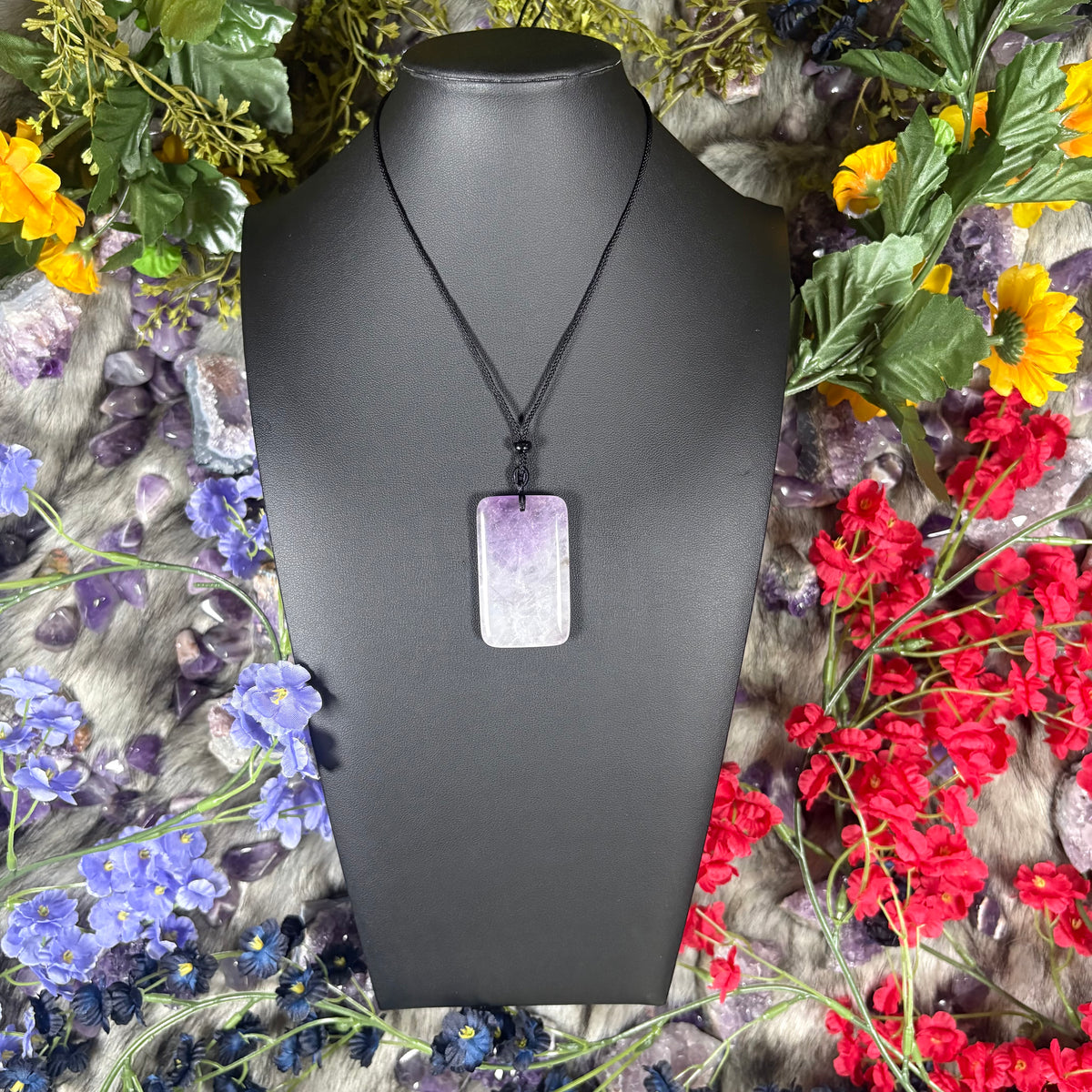 Amethyst Sacred Relic Necklace Adjustable Cord