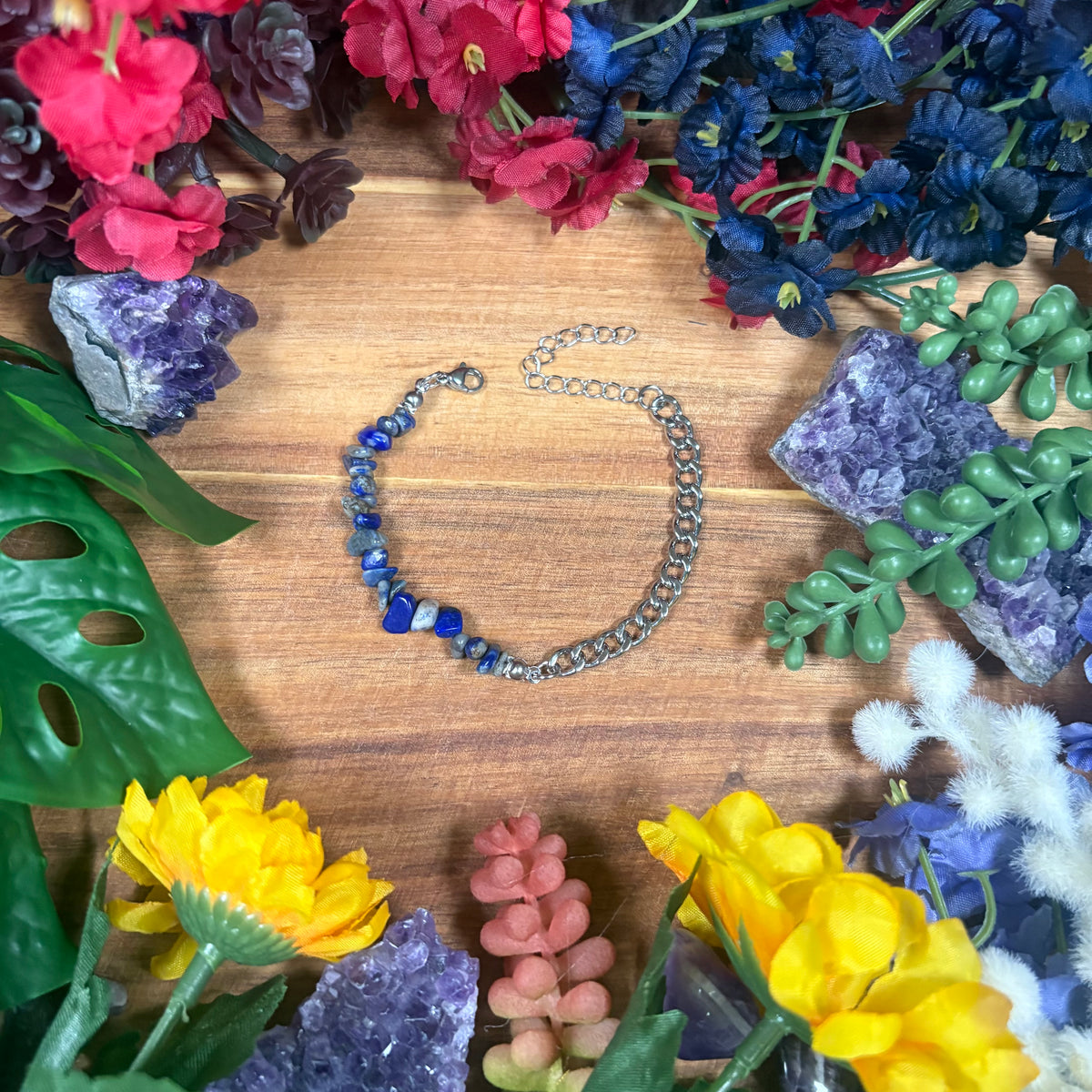 Lapis Lazuli Silver Aura Luxury Bracelet
