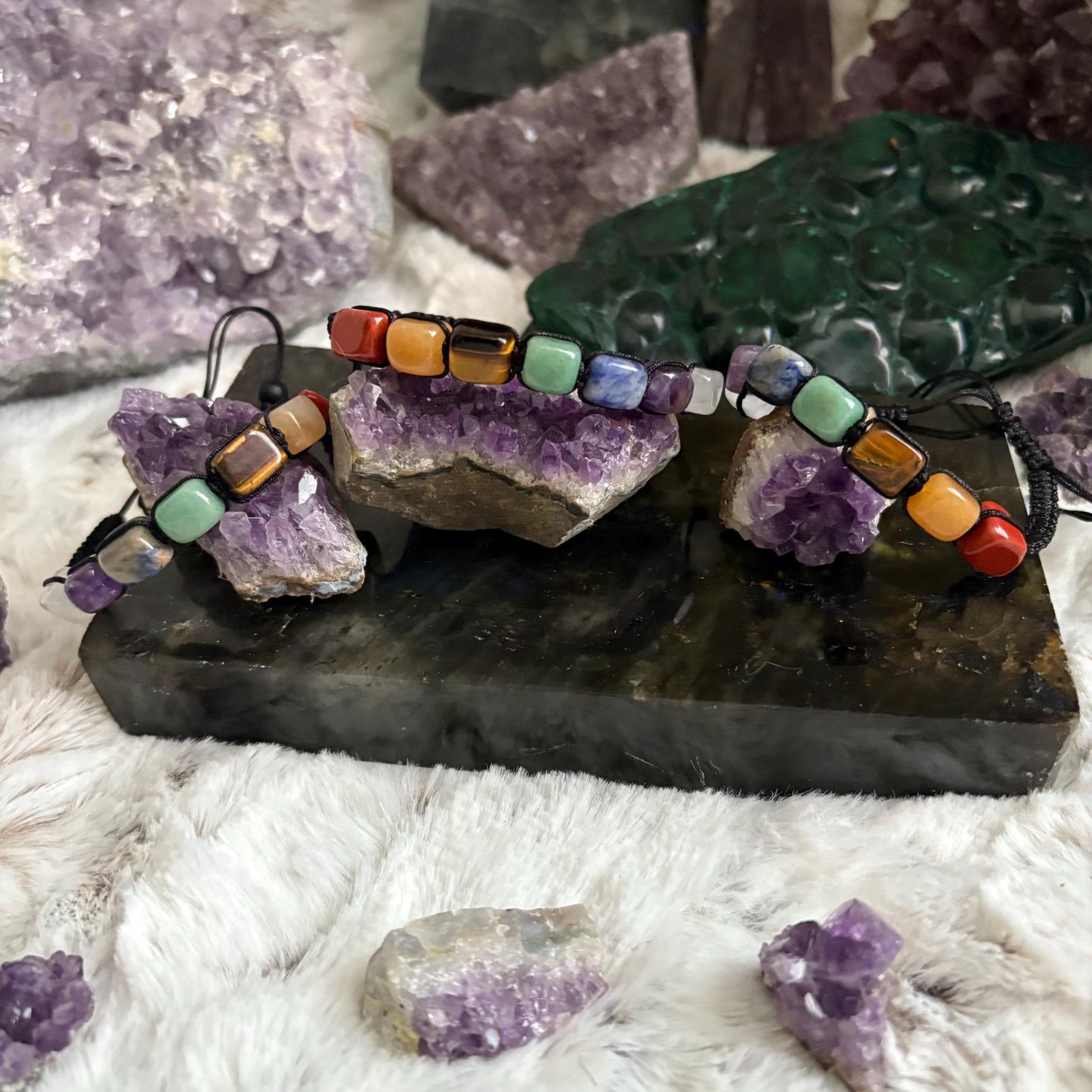 7 Chakra Crystal Bracelet - ADJUSTABLE.