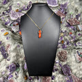 Hexagonal Double Terminated Red Jasper Crystal Necklace