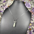 Labradorite Hexagonal Double-Terminated Silver Stainless Steel Chain Necklace