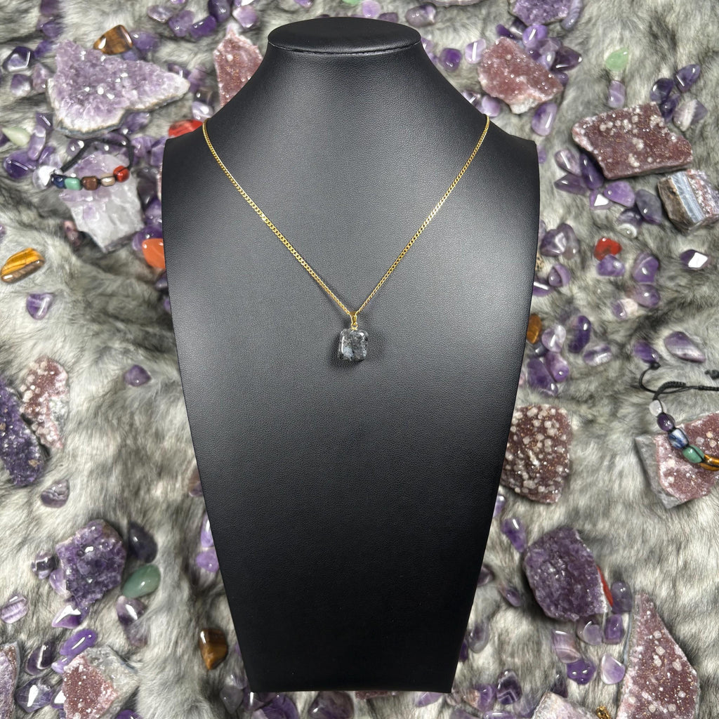 Larvikite Crystal Gold Stainless Steel Chain Necklace