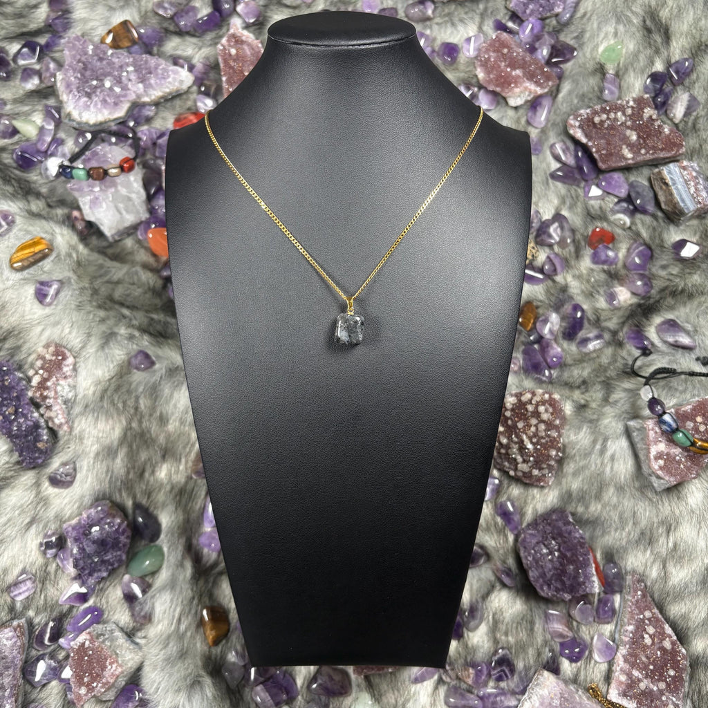 Larvikite Crystal Gold Stainless Steel Chain Necklace