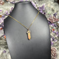Unakite Hexagonal Double-Terminated Gold Stainless Steel Chain Necklace