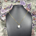 Clear Quartz Gold Stainless Steel Chain Necklace