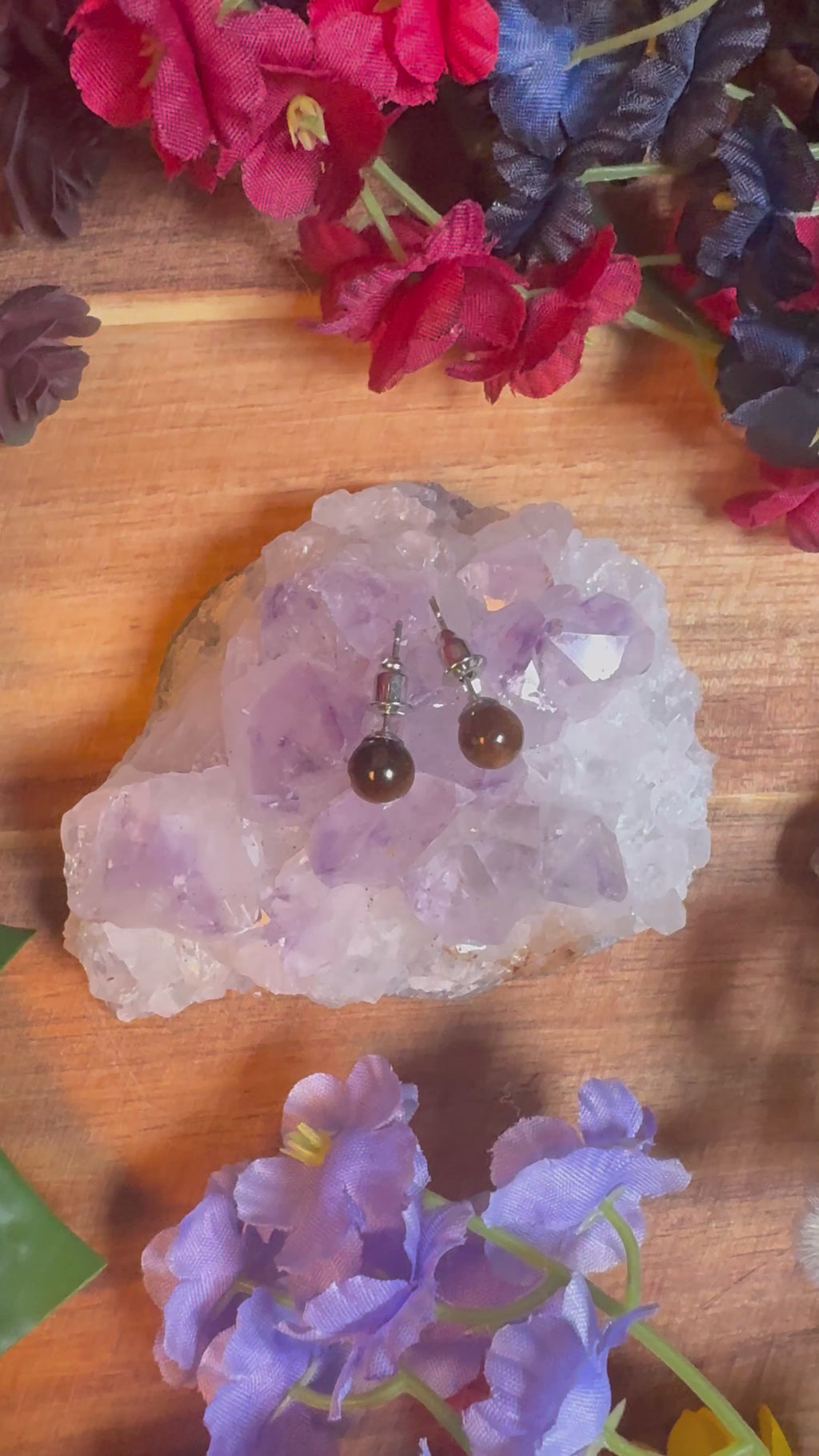 Tiger Eye Aura Stud Earrings