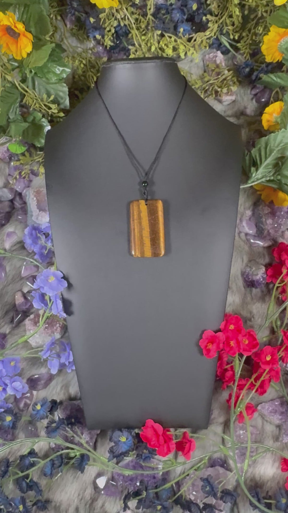 Tiger Eye Sacred Relic Necklace Adjustable Cord