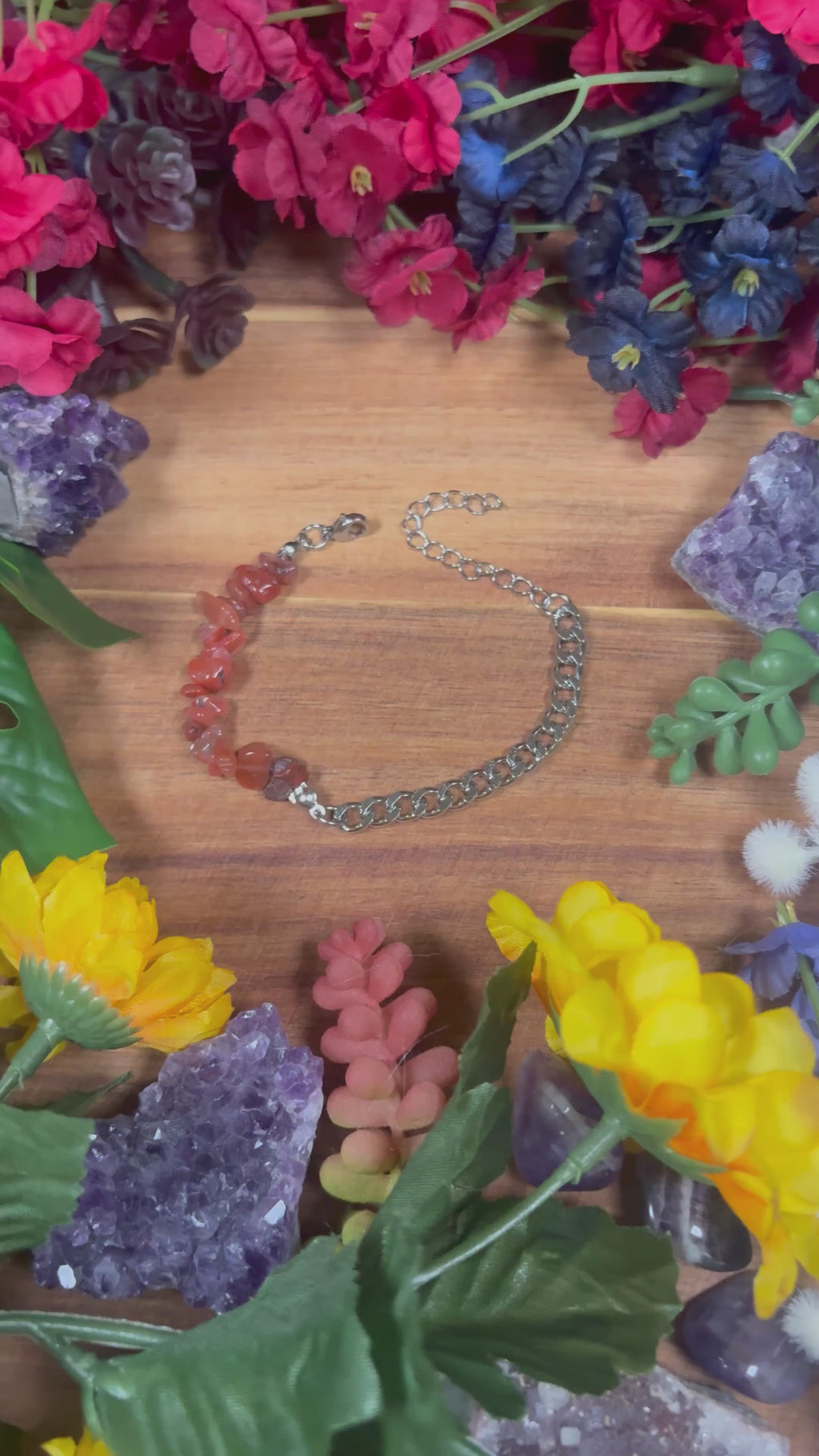Carnelian Silver Aura Luxury Bracelet