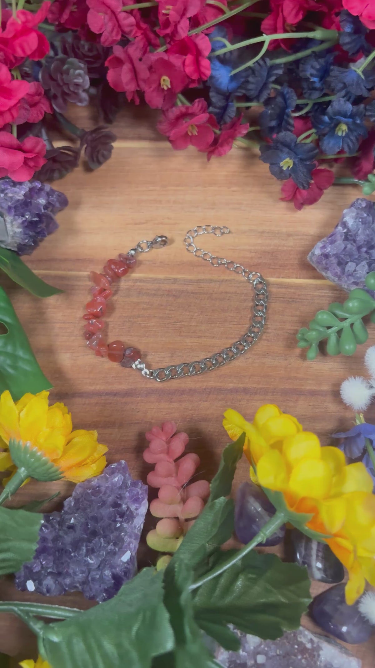 Carnelian Silver Aura Luxury Bracelet