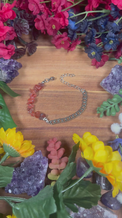 Carnelian Silver Aura Luxury Bracelet