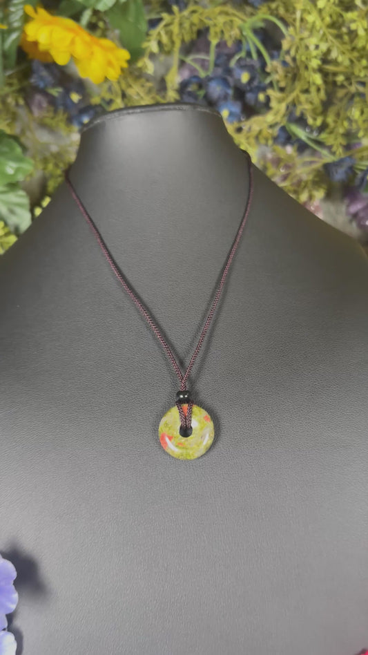 Unakite Eternal Circle Necklace