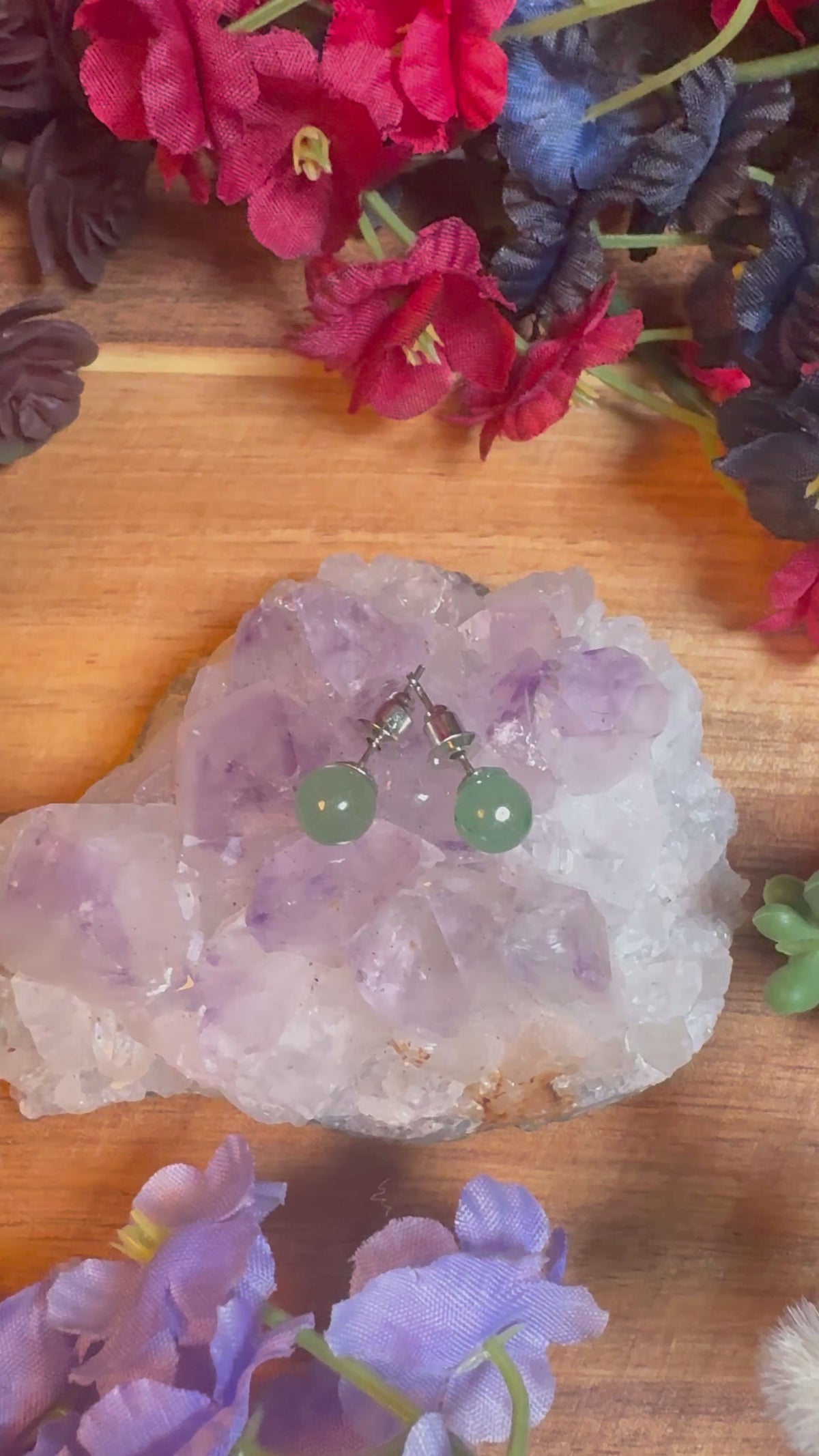 Green Aventurine Aura Stud Earrings
