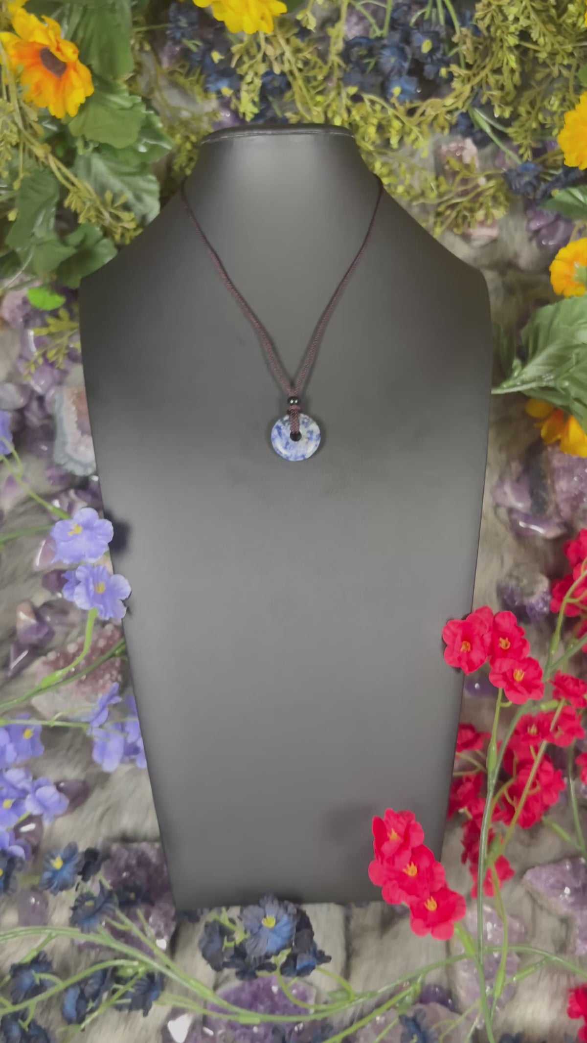 Blue Dot Jasper Eternal Circle Necklace