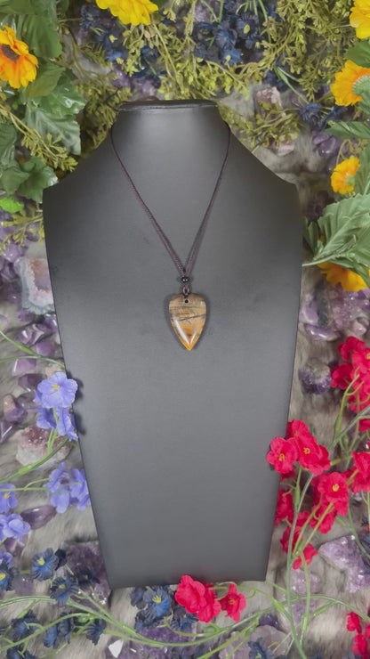 Tiger's Eye Heart Talisman Necklace