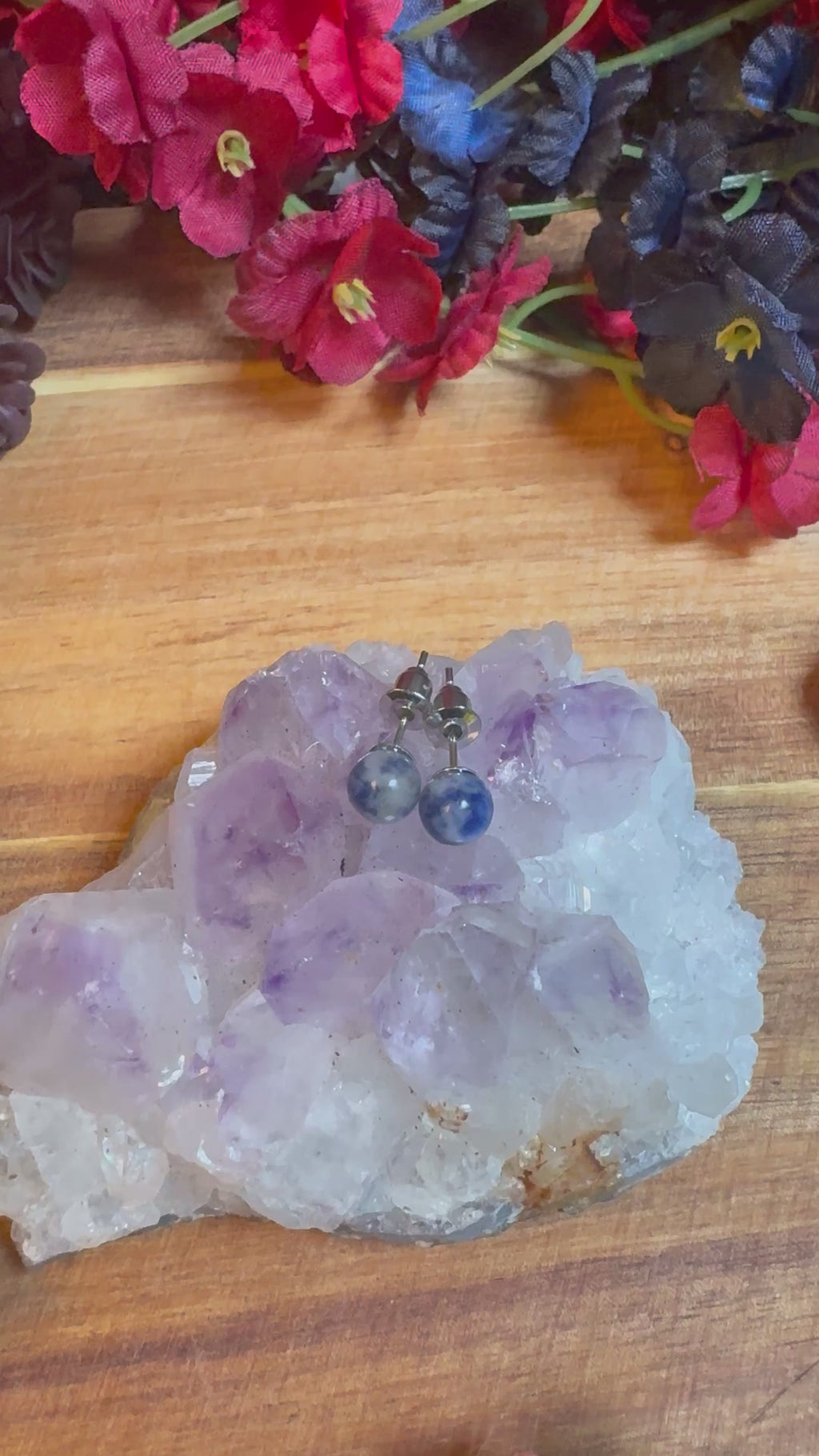 Blue Dot Jasper Aura Stud Earrings