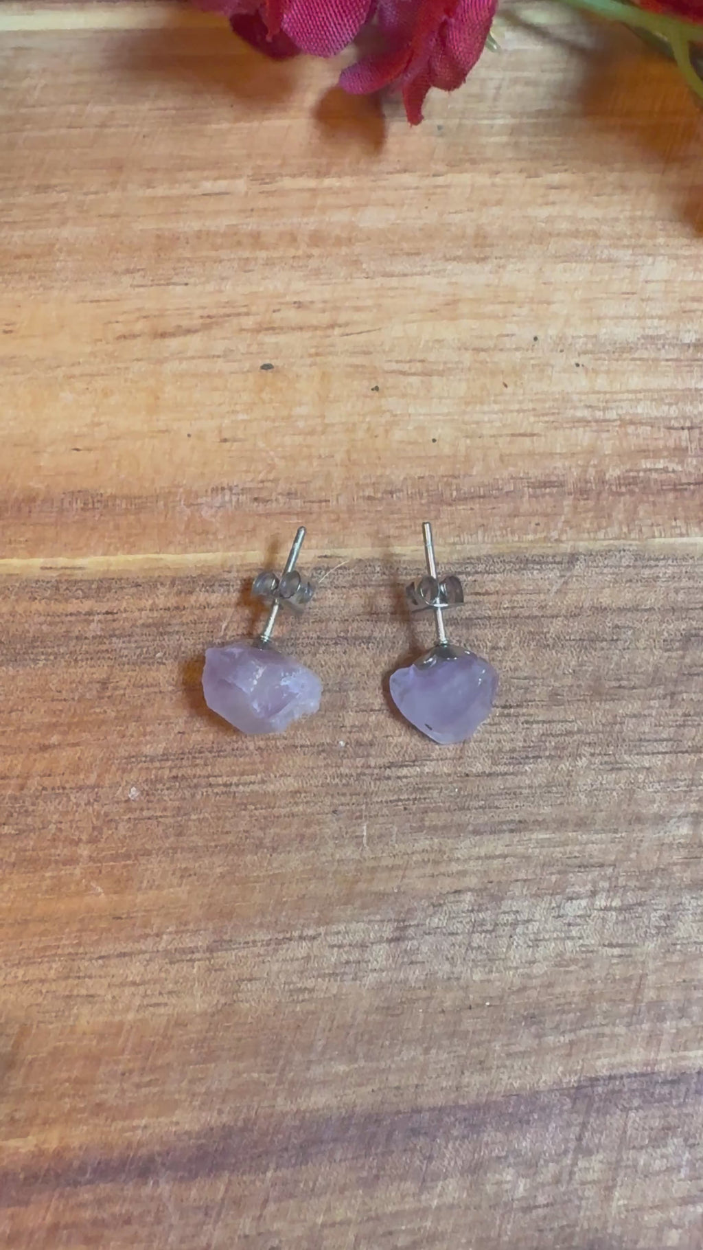 Amethyst Ascension Stainless Steel Stud Earrings