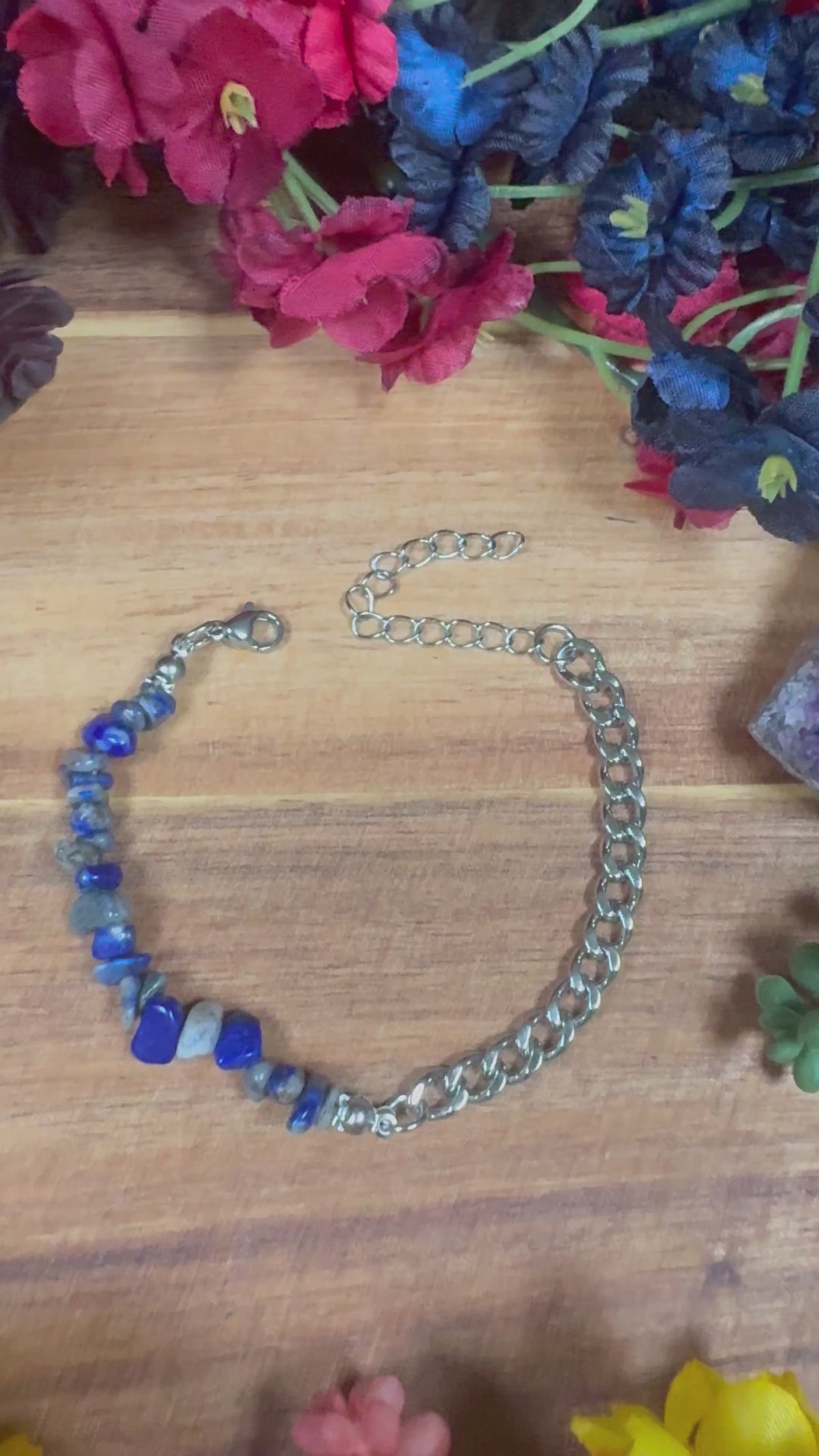 Lapis Lazuli Silver Aura Luxury Bracelet