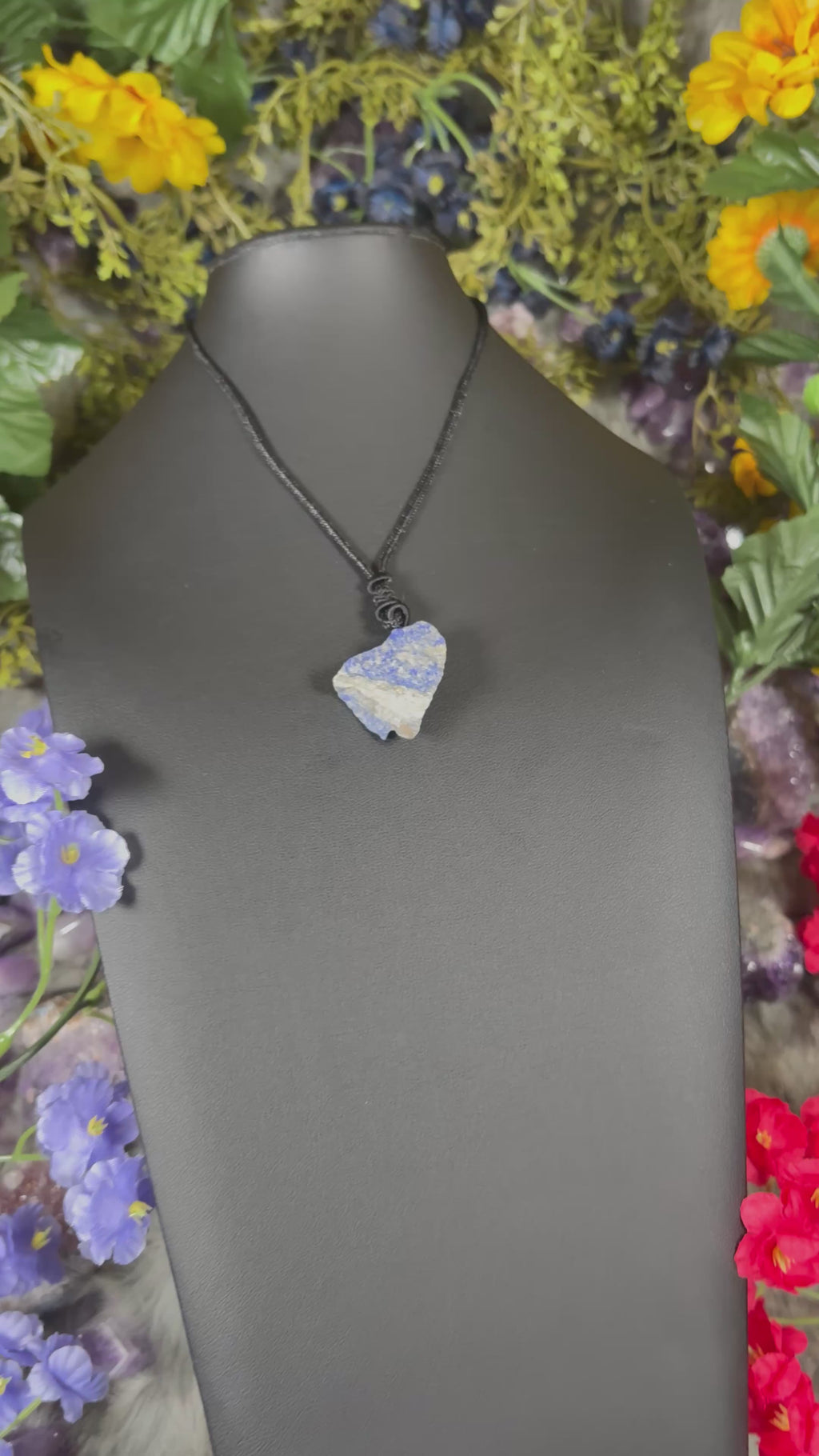 RAW Lapis Lazuli Earthstone Adjustable Cord Necklace