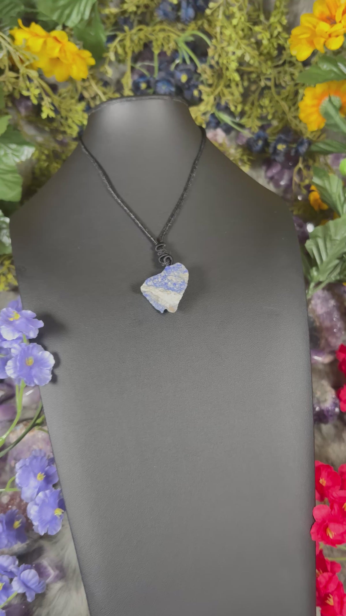 RAW Lapis Lazuli Earthstone Adjustable Cord Necklace